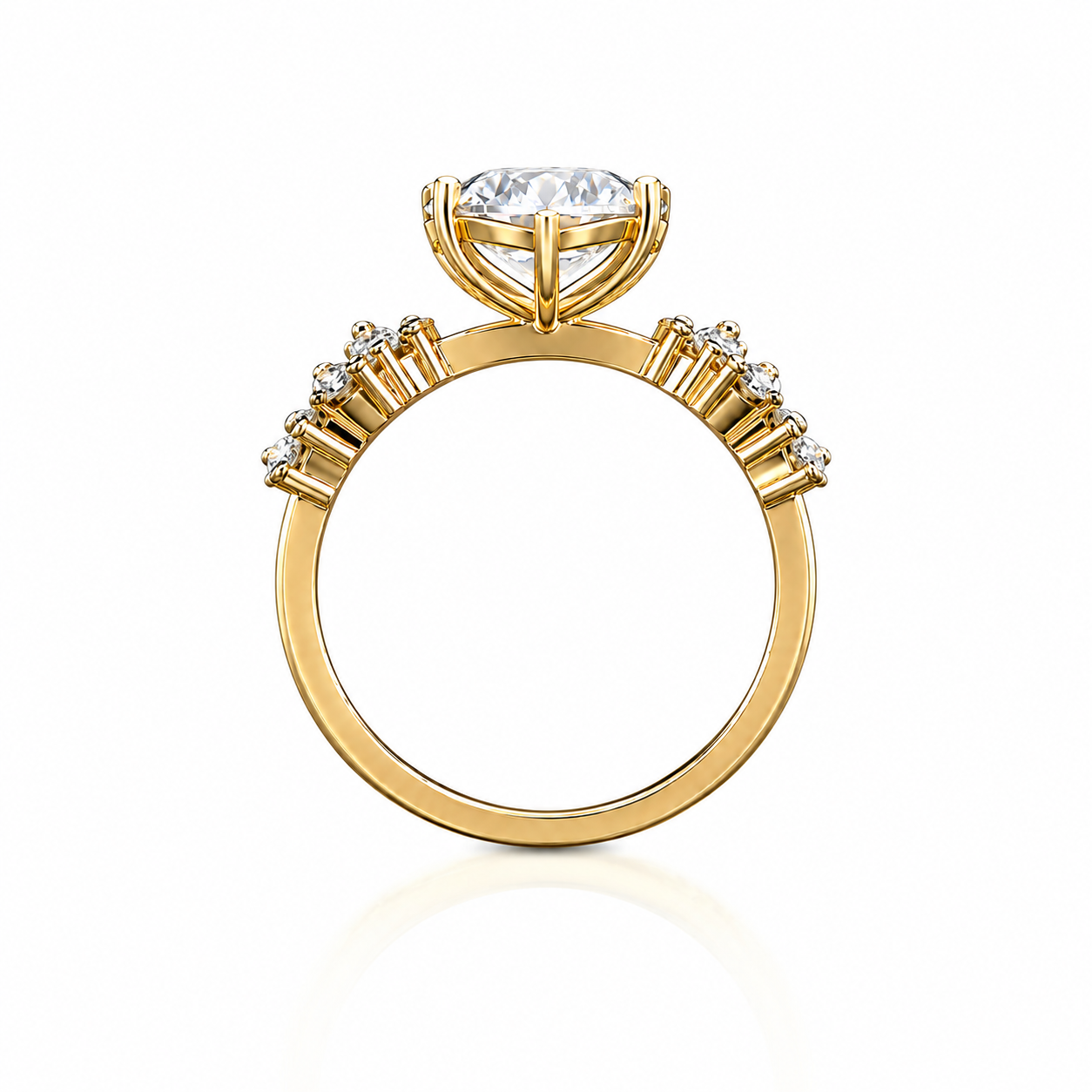 R04061 - 1.25 TCW Diamond Studded Gold Engagement Rings