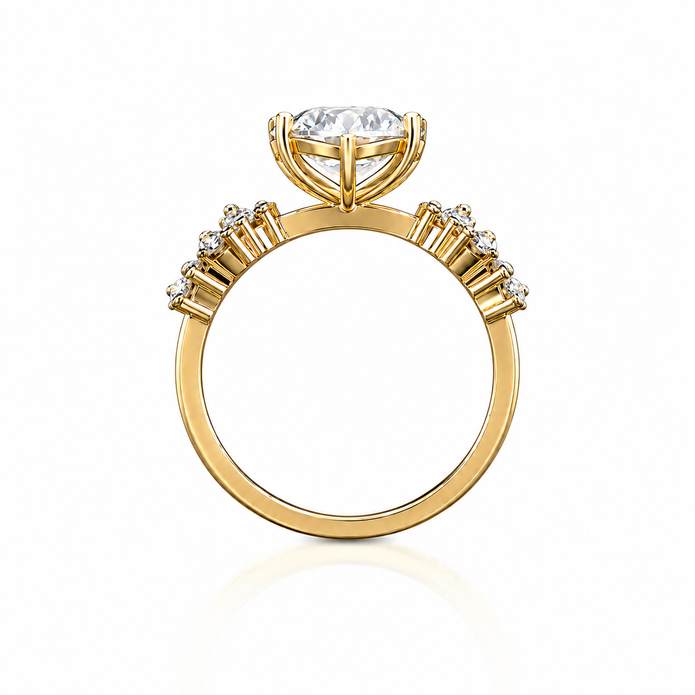 R04061 - 1.25 TCW Diamond Studded Gold Engagement Rings