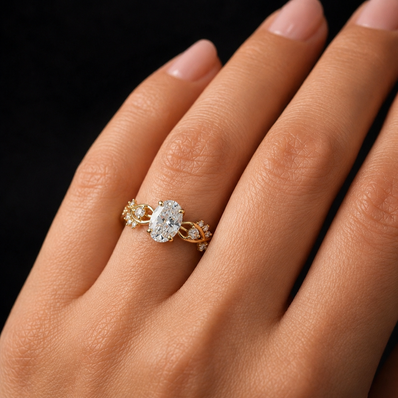 R04061 - 1.25 TCW Diamond Studded Gold Engagement Rings