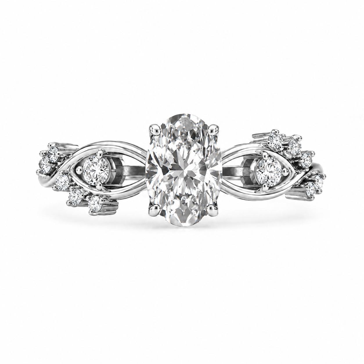 R04061 - 1.25 TCW Diamond Studded Gold Engagement Rings