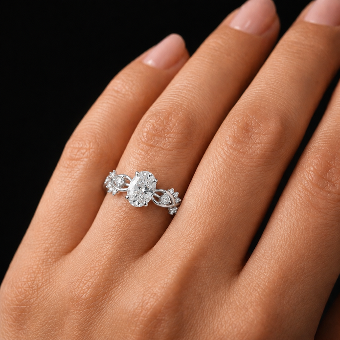 R04061 - 1.25 TCW Diamond Studded Gold Engagement Rings