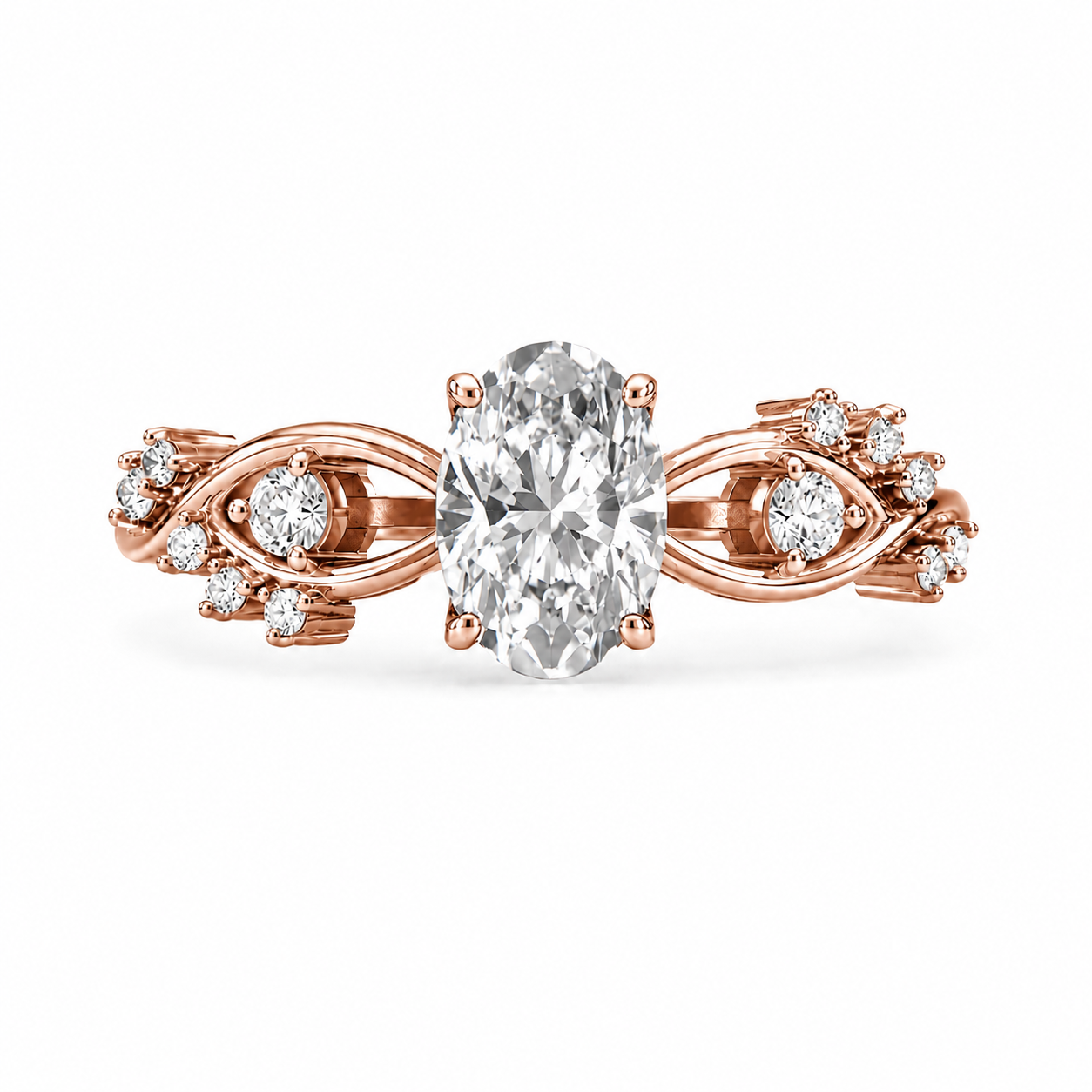 R04061 - 1.25 TCW Diamond Studded Gold Engagement Rings