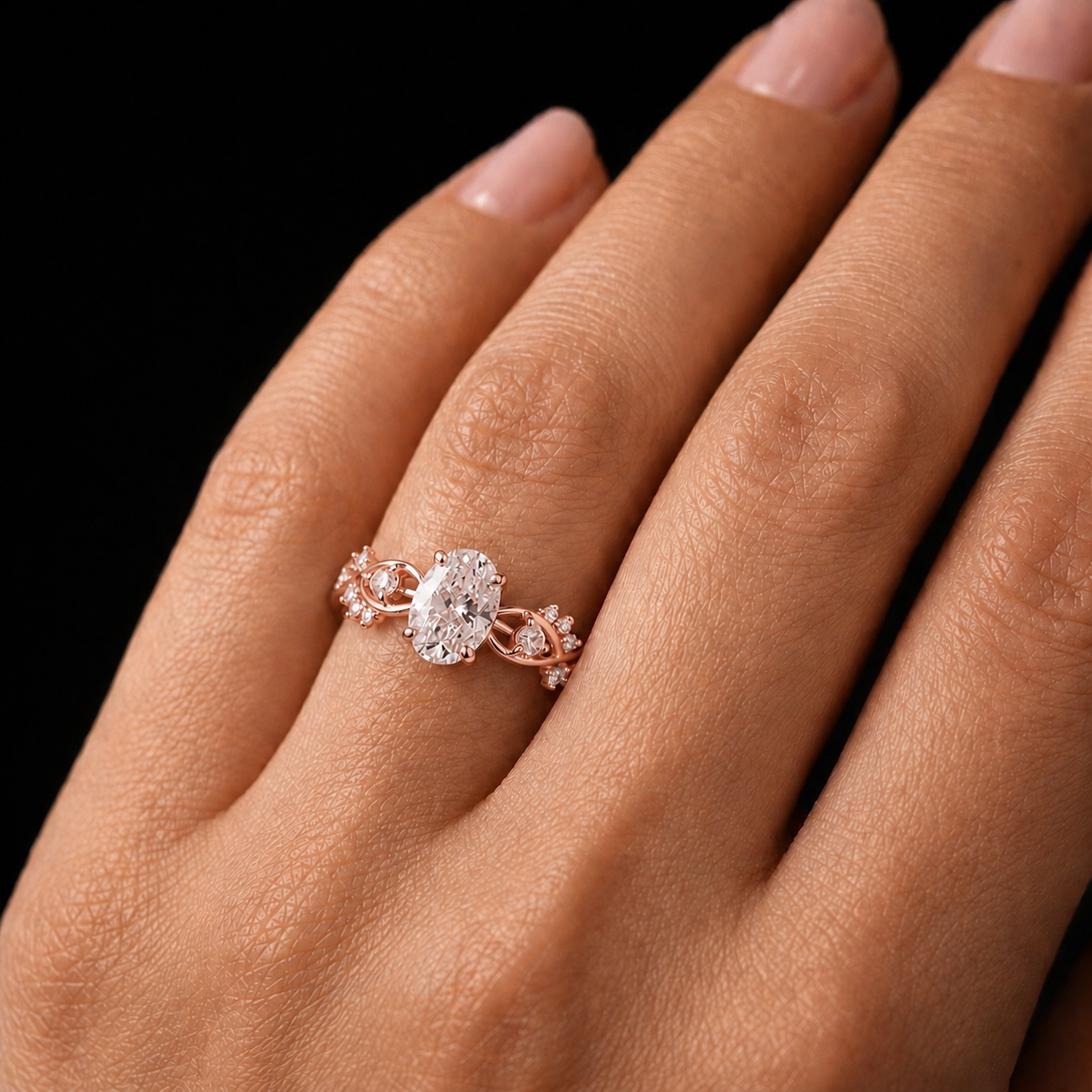R04061 - 1.25 TCW Diamond Studded Gold Engagement Rings