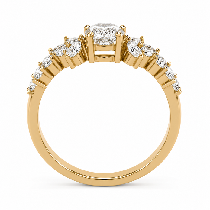 R04070 - 0.45 CTW Diamond Studded Gold Engagement Rings