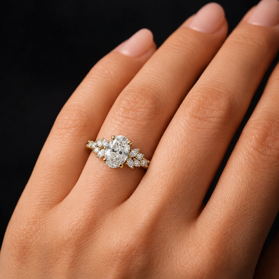 R04070 - 0.45 CTW Diamond Studded Gold Engagement Rings