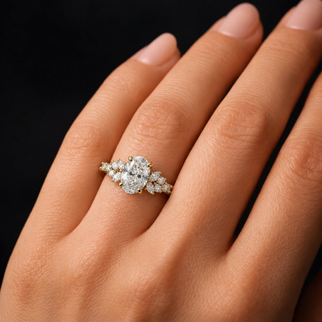 R04070 - 0.45 CTW Diamond Studded Gold Engagement Rings