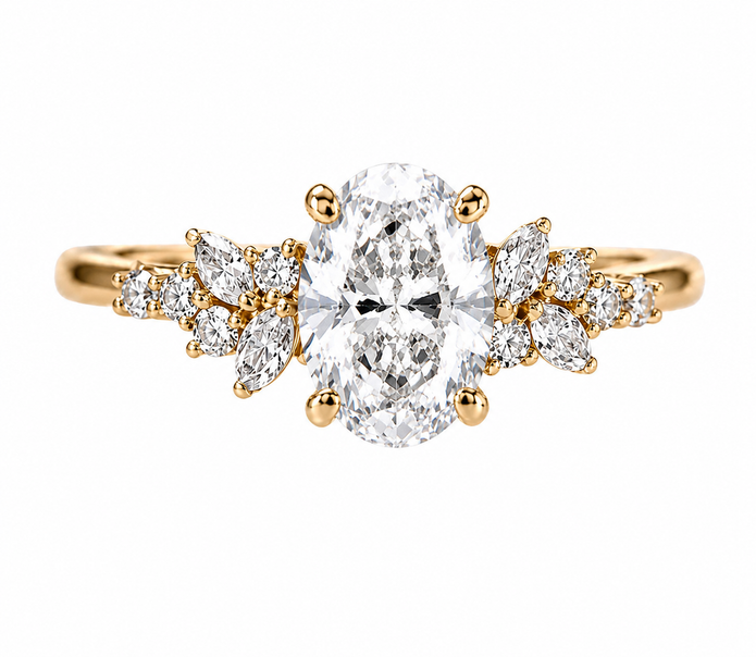 R04070 - 0.45 CTW Diamond Studded Gold Engagement Rings