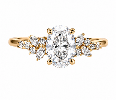 R04070 - 0.45 CTW Diamond Studded Gold Engagement Rings