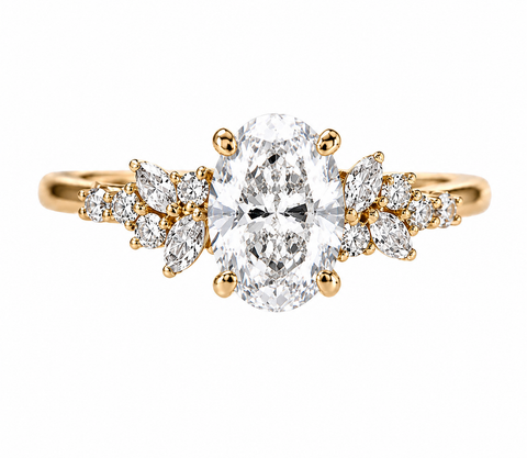 R04070 - 0.45 CTW Diamond Studded Gold Engagement Rings