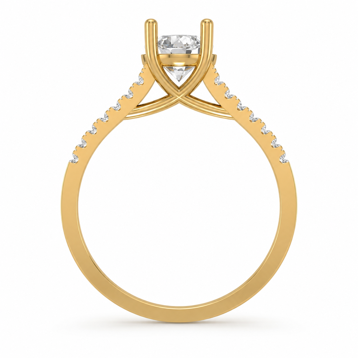 R04074 - 1.35 TCW Diamond Studded Gold Engagement Rings