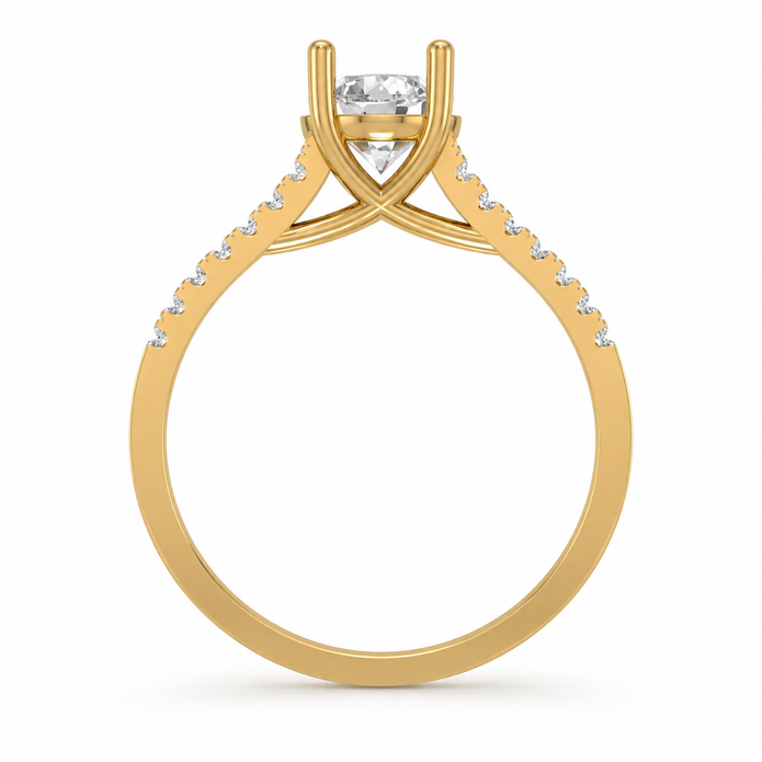 R04074 - 1.35 TCW Diamond Studded Gold Engagement Rings