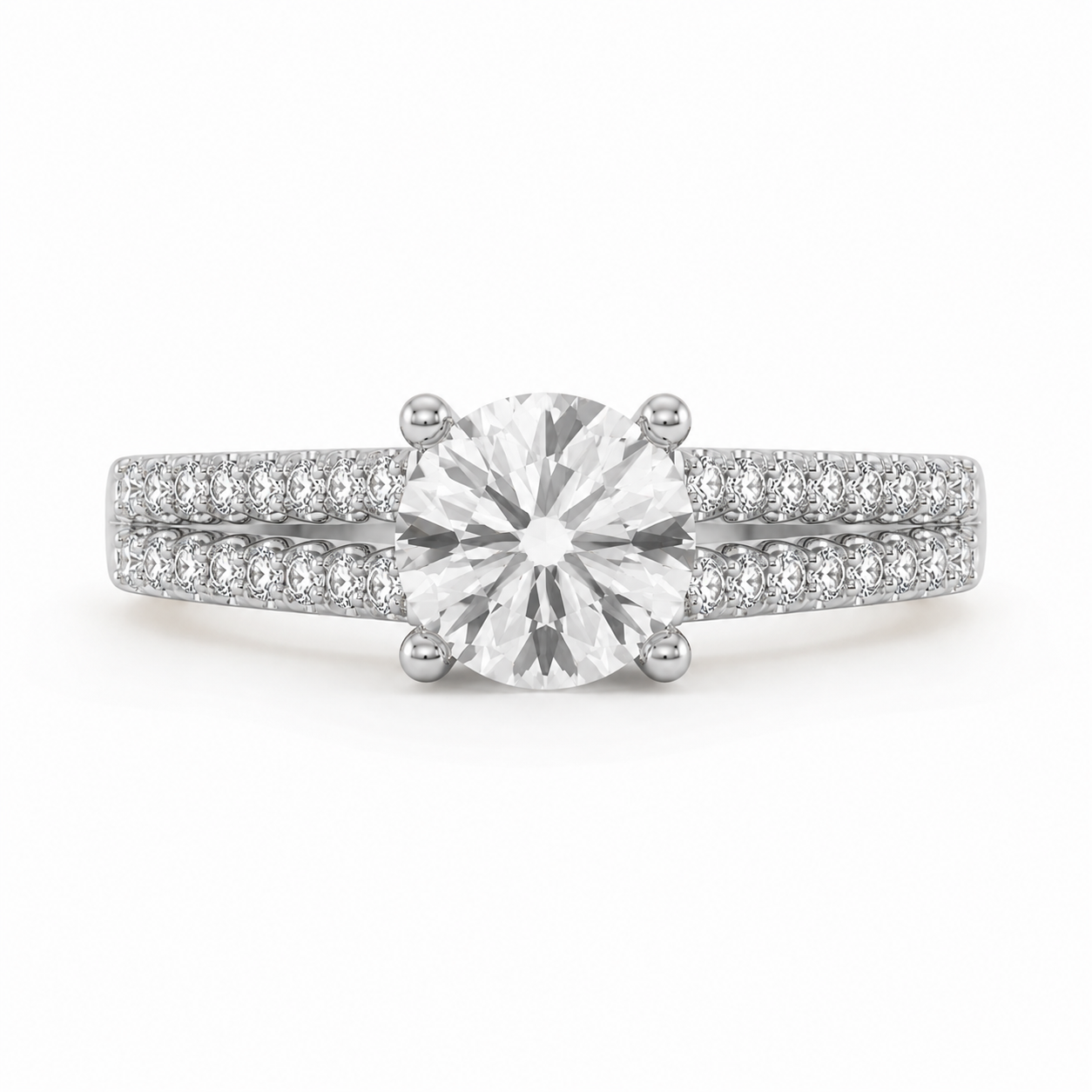 R04074 - 1.35 TCW Diamond Studded Gold Engagement Rings