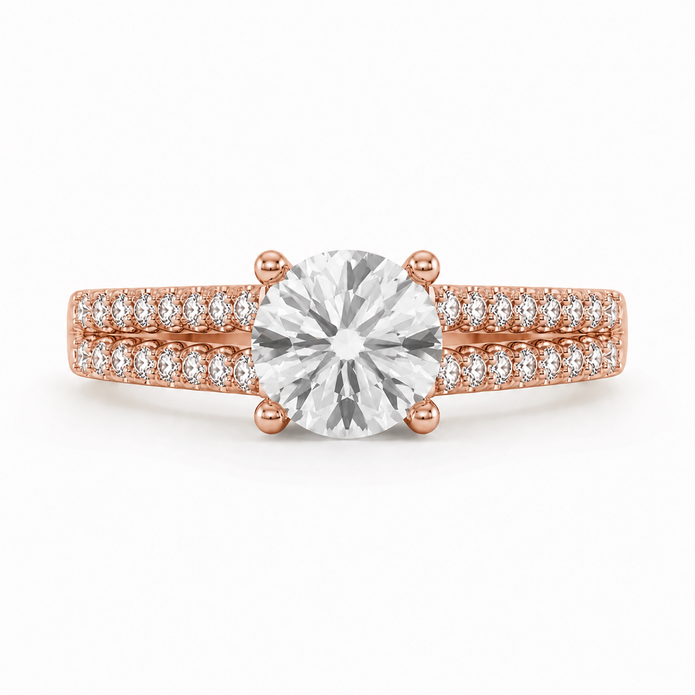 R04074 - 1.35 TCW Diamond Studded Gold Engagement Rings
